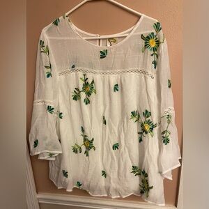 Anthropologie Fig & Flower Embroidered Top- 2x
